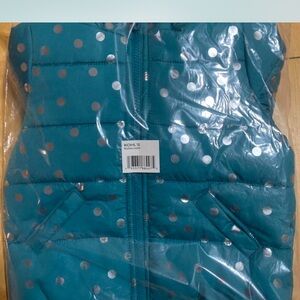 Carter's Teal and Silver Polka Dot Puffer Jacket